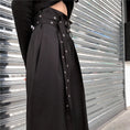 Load image into Gallery viewer, [Demon King Series]★Gaucho Pants★ Pants Bottoms Gaucho High Waist Long Length Plain Black Black Casual
