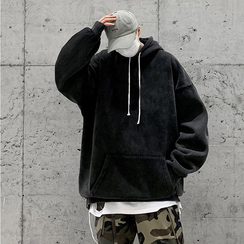 [BUXIJIAO Series] ★Chinese-style hoodie★ Retro tops, letter pattern, kanji pattern, unisex, men's, large size, black and gray