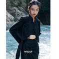 Load image into Gallery viewer, [Da Qinglong Shu Series] ★China style outerwear★ Blazer, mini length, Chinese buttons, Chinese clothes, black, slimming
