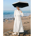 Load image into Gallery viewer, [Daiseiryusu Series]★Chinese style dress★ 2color black or white long length Chinese clothes switching stand neck
