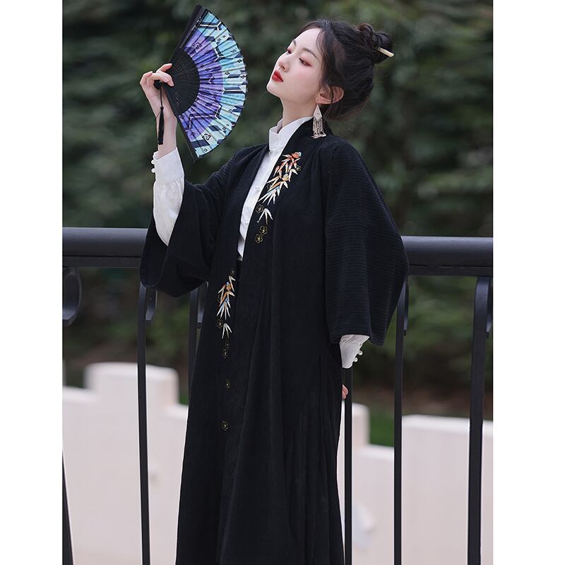 [WUJIA Series]★China style outerwear★Spring/summer embroidery Chinese elements Improves temperament Casual wear Black Easy to match