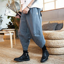 [Small Trouble Series] ★China style pants★ 3 colors Black or Blue or Red Fake layered Large size Easy to match