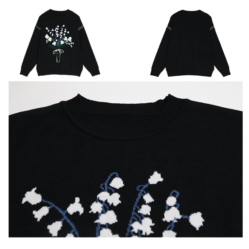 [Yangji Great Dream Series]★China style sweater★ Tops Lily of the Valley, Suzuran Design Original Cute