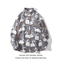 Load image into Gallery viewer, [MOISHE TIDE Series]★Shirt★ 2color Tops Floral Print Cartoon Long Sleeve Shirt Unisex Men's Blue Gray
