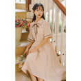 Load image into Gallery viewer, [Shukunsho series]★China style dress★2color embroidery long length short sleeve summer cute easy to match beige green
