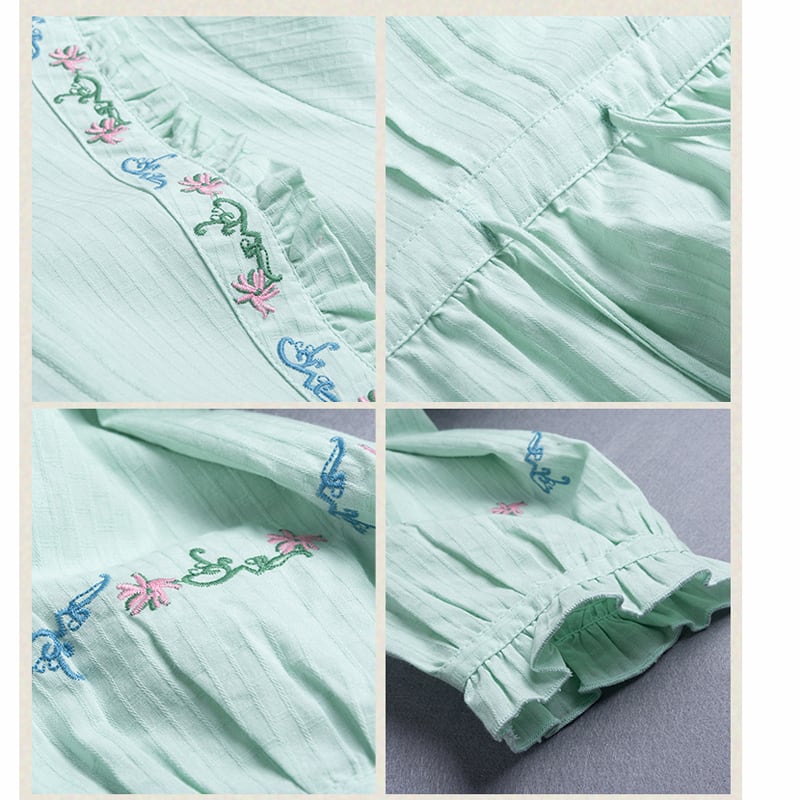 [Qing Series]★Chinese style dress★ 5color embroidery Improves temperament White Apricot Green Purple Orange