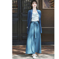 Load image into Gallery viewer, [MINZU Series]★Chinese style setup★ 3-piece set Camisole + Happi coat + Trousers Chinese clothes Blue Blue
