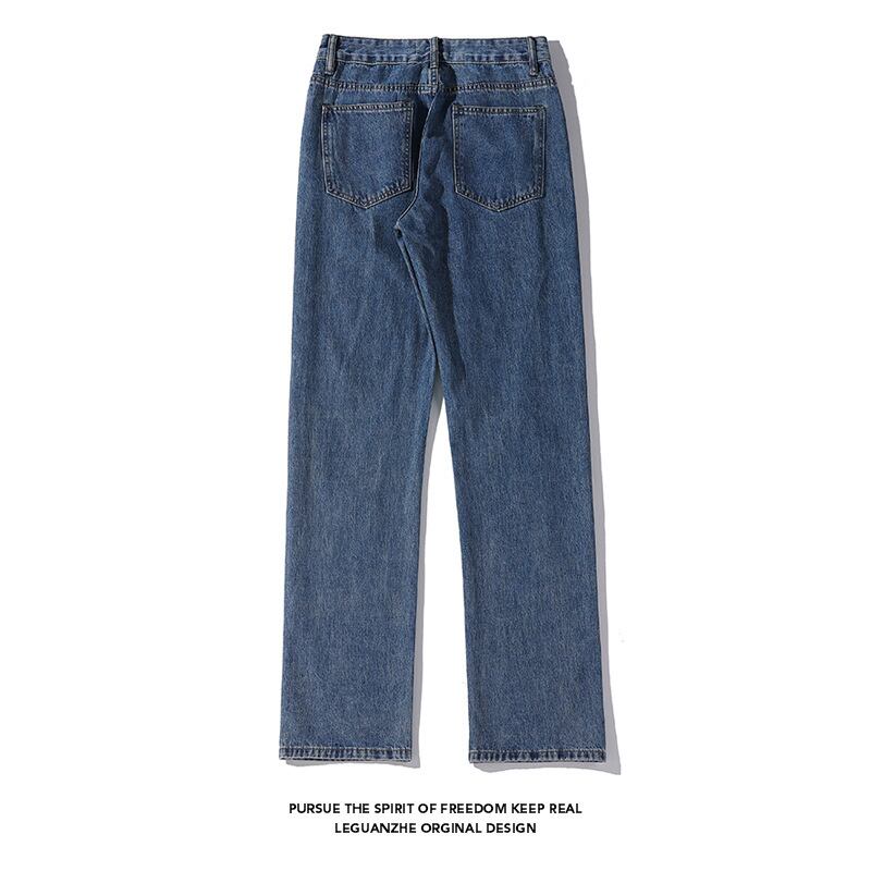 [BIGEMAN Series]★Denim Pants★ Unique Bottoms Trousers Men's Large Size Distressed Blue Blue