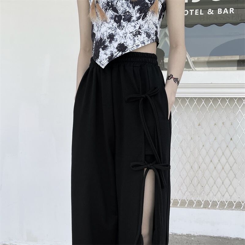 [Miyakoya Series]★Casual Pants★ Trousers Bottoms Cool Summer Fashion Black Black Sexy