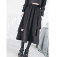 Load image into Gallery viewer, [Kokaisha---Eyeball Rose Series] ★Chinese style skirt★ Bottoms Chinese clothing S M L XL Easy to match Black Black Irregular
