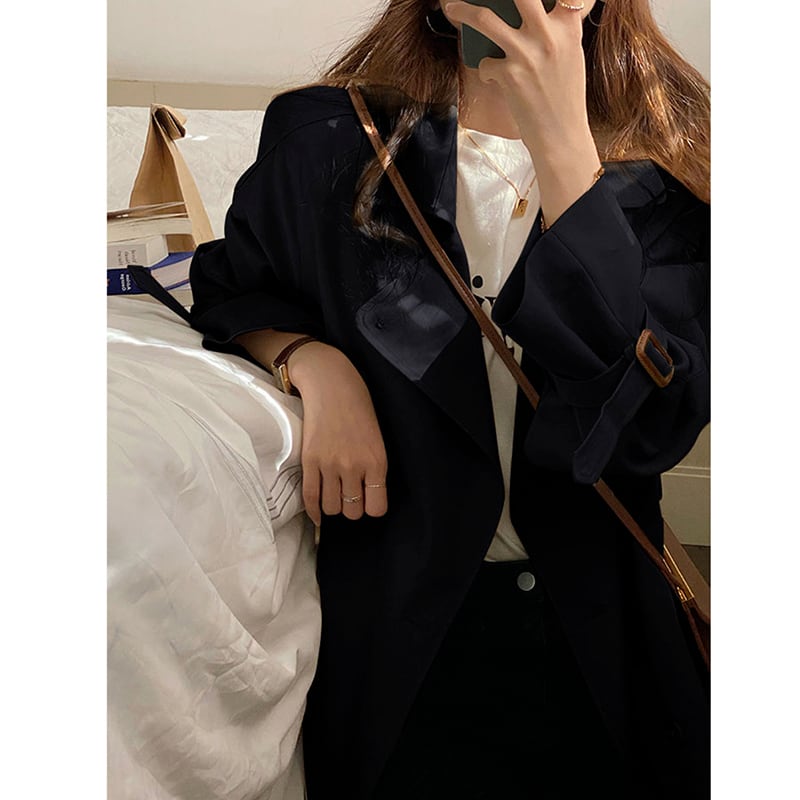 [ZHENMANZI series] ★Trench coat★ 2color long length coat outerwear for improving temperament, commuting, dating