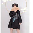 Load image into Gallery viewer, [Ochaya Series]★China style dress★ 2color black or white embroidery parka dress Chinese button cute
