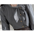 Load image into Gallery viewer, [GUIDUO Series] ★Shirt★ Tops, Long Sleeve Shirt, Plaid Pattern, Ladies, Improves Temperament, Ribbon, Cute, Date, Commuting
