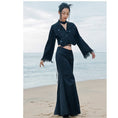 Load image into Gallery viewer, [Big Blue Dragon Series] ★China style outerwear★ Mini length V neck butterfly switching black black sexy
