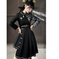 Load image into Gallery viewer, Manager recommended! [Dust Smoke Cloud Dream---Fightless City Series] ★China style dress★ With belt, long sleeves, switching, floral pattern, black, black, irregular, SML
