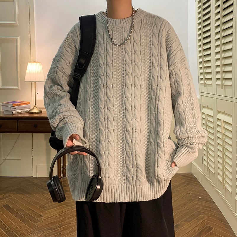 [Gyoshoen Series] ★Sweater★ 4color Knit Tops Unisex Men's Simple Casual Brown Black Gray White