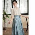 Load image into Gallery viewer, [QIYC Series] ★Chinese style shirt★ V-neck short sleeve tops, summer clothes, improves temperament, improved Hanfu, Hanfu tops, gives a gentle impression
