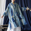 Load image into Gallery viewer, [LIANSHANG Series] ★Chinese style tops★ Shirt, long shirt, blue, loose, slimming, Chinese clothes
