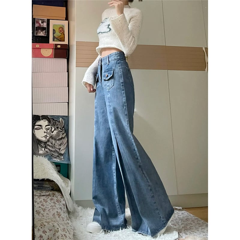 [Y6Y Series]★Denim Pants★ Bottoms Trousers Designed Women's Stylish Blue Blue SML XL