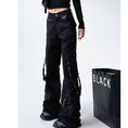 Load image into Gallery viewer, [MUYUZI Series] ★Casual Pants★ Bottoms Trousers Fashion Slimming Black Designed Cool
