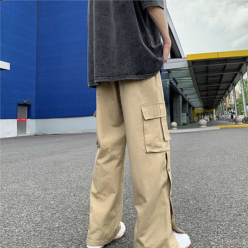 [Ushiomiomi Series] ★Casual Pants★ 3color Pants Bottoms Simple Unisex Men's Green Black Light Brown