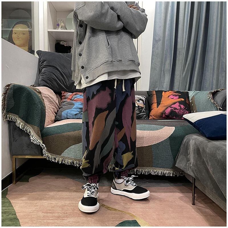 [GANGSHAO Series]★Pants★ 2color Casual Pants Graffiti Large Size Unisex Men's Fashion