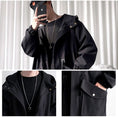 Load image into Gallery viewer, [Kaei Series] ★Trench coat★ 3colors Black, green or light brown, cotton insert type available, hooded, hat included
