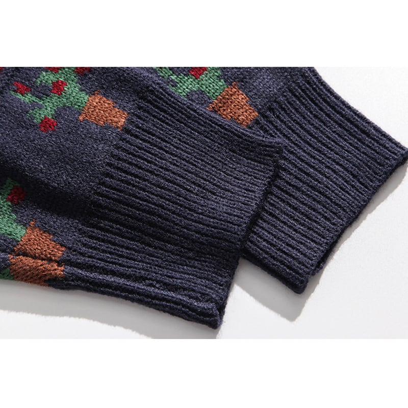 [HeyHenry Series]★Sweater★ 2color Christmas New Year Red Green Blue Deer Pattern Autumn/Winter Men's Couple Clothes Unisex