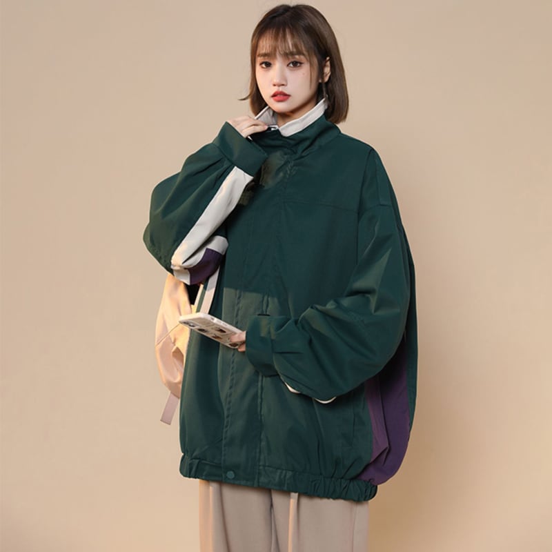 [FKZ Series]★Jacket★ 2color outerwear unisex men's dark green light green color scheme casual