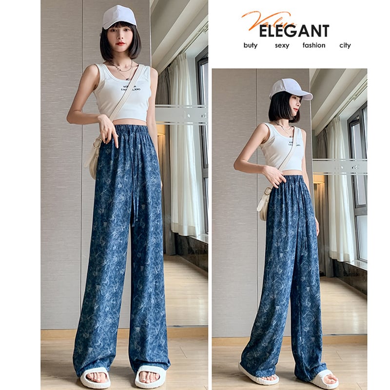 [FENGLIN Series] ★Casual Pants★ Bottoms Trousers Cool Blue Blue Slimming Unique Easy to match