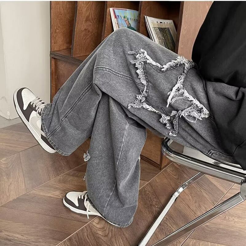 [YANDAN Series]★Denim Pants★ Casual Pants 2color Unisex Men's Large Size Blue Black