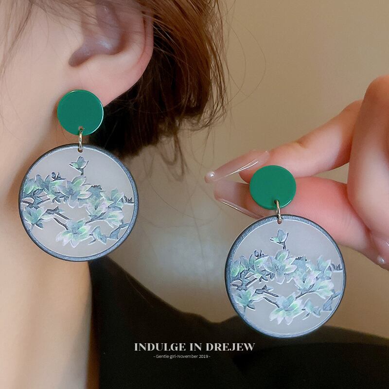 [Drejew Series]★China Style Earrings★ Pair Earrings Women's Accessories Improves Temperament Unique Circle