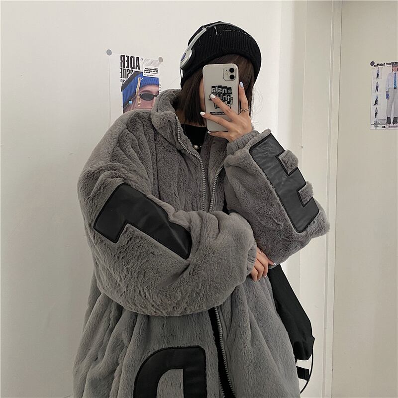 [Style Series] ★Outerwear★ 2color jacket unisex men's thick warm black gray black gray couple clothes