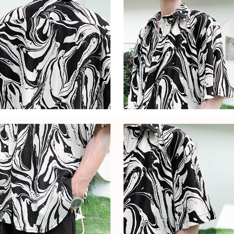 [ZHUIYI Series]★Shirt★ 4color Tops Unisex Men's Large Size Cool Easy to Match Aloha Shirt