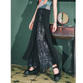 Load image into Gallery viewer, [Kokaisha---Shinkyo Series]★China style pants★Bottoms Gaucho pants Letter pattern switching Black Black
