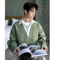 Load image into Gallery viewer, [CHICERRO series]★Sweater★ 2color tops fake layered unisex men's blue green
