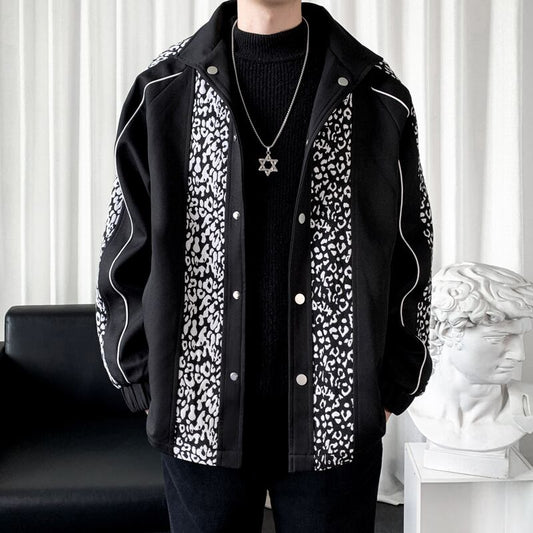 [Furai Amaka Series] ★Jacket★ 2color outerwear unisex men's switching ML XL 2XL 3XL black white