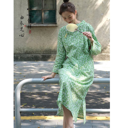 [MANMAN Series]★China-style dress★ 2color Elegant Chinese clothes Tang suit Improved Chinese dress Green White