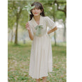 Load image into Gallery viewer, [Han Xuanwei Series] ★One Piece★ 2color Simple Cute Date Ribbon Beige Easy to Match Short Sleeve Dress
