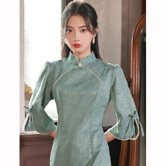 [RUYUN Series]★Cheongsam dress★ Chinese-style dress for slimming parties, weddings, photo shoots ML XL 2XL 3XL