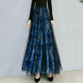 Load image into Gallery viewer, [KEER Series]★Skirt★ Bottoms 3 types of length available Large size Elastic waist Blue Blue
