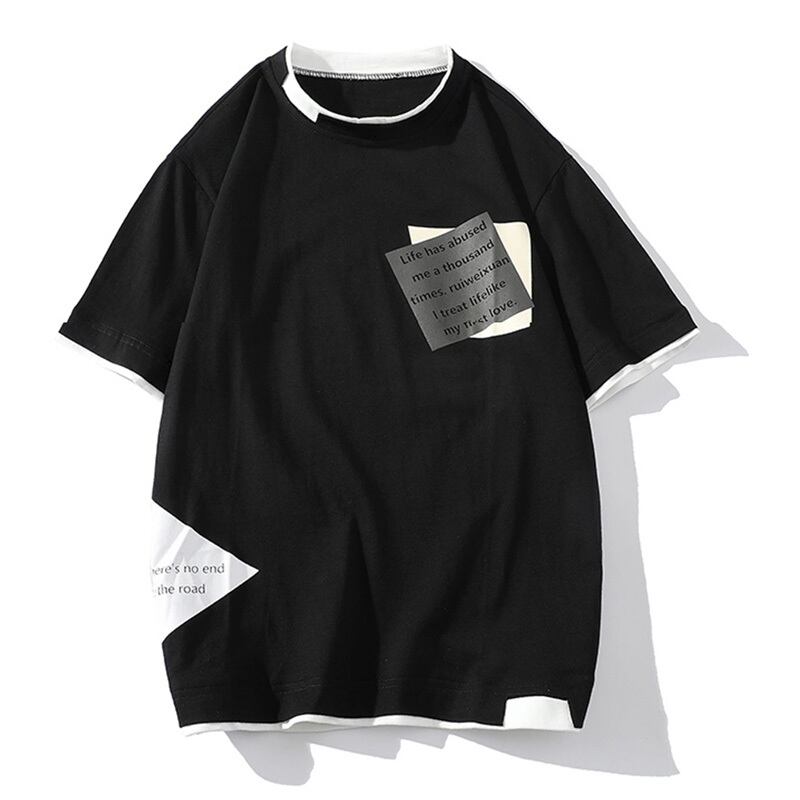 [JIAXUN Series] ★Short sleeve T-shirt★ Large size M~9L 3color Tops Unisex Men's Faux Layered