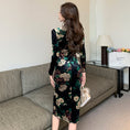 Load image into Gallery viewer, [Kakuya Series] ★China style dress★ Improved cheongsam dress velvet floral pattern sexy SML
