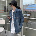 Load image into Gallery viewer, [KEKELI Series]★Denim Jacket★ Outerwear Spring Clothes Retro Loose Easy to Match Blue Blue
