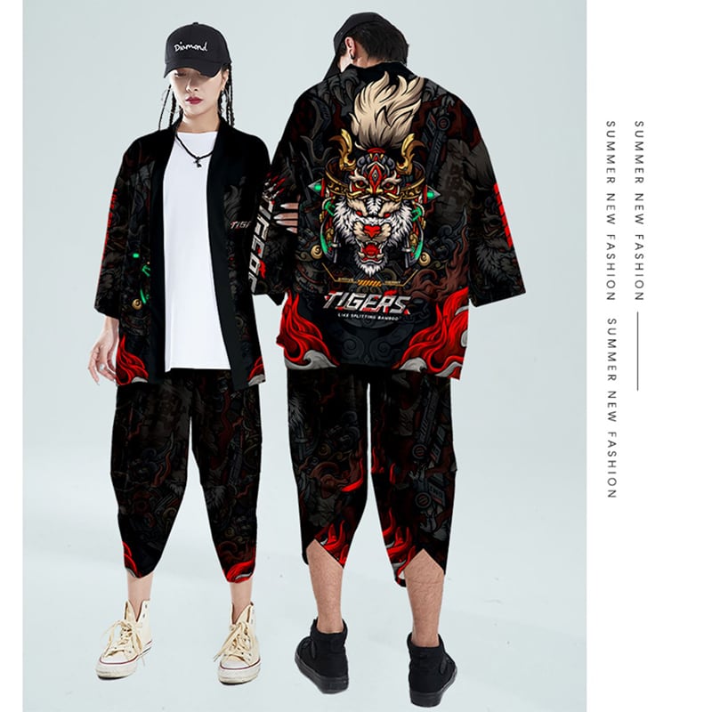 [Renko Series]★Setup Single Order★ Happi Coat or Pants 3/4 Length Tiger Unisex Men's Large Size