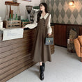 Load image into Gallery viewer, [Dong Xiaojie Series] ★Long Sleeve Dress★ Large Size Women's Dress Faux Layered Dark Brown
