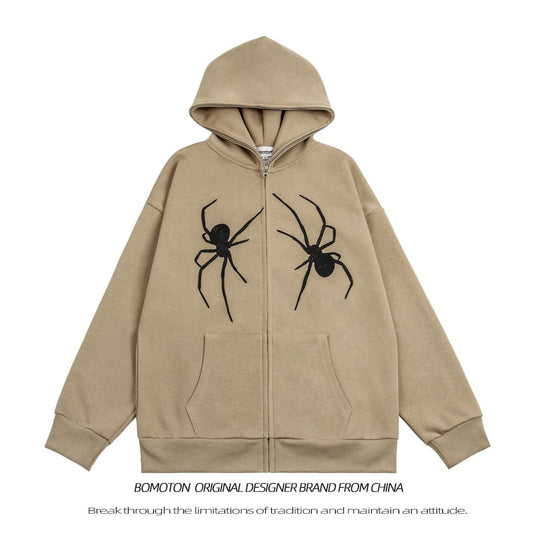 [MOISHE TIDE Series]★Outerwear★ 2color Parka Spider Spider Pattern Unisex Men's Fashion Cool