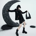 Load image into Gallery viewer, [chicsky---Kurono Series]★Blazer★ Outer PU Black Black Chain Rose SML Original
