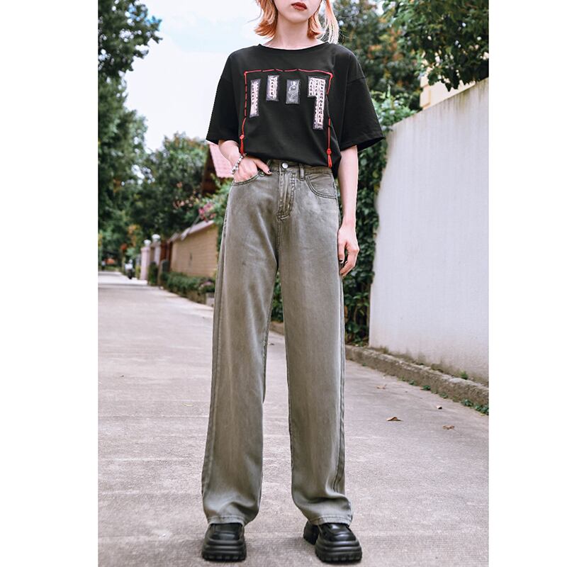 [Kokaisha---Jinkiji series]★Denim pants★Bottoms Summer clothes Thin fashion Easy to match