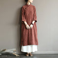 Load image into Gallery viewer, [Song Dynasty Series]★Chinese style dress★ Long length Cotton linen Improved Tang suit Cotton linen Navy Red Brown Free size
